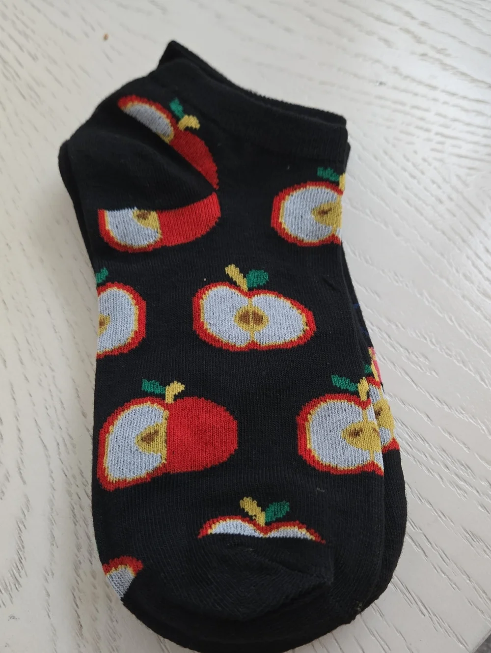 Ladies/Girls Fun Fruit Ankle Socks - Black, Yellow & Blue (3-Pack) Holiday